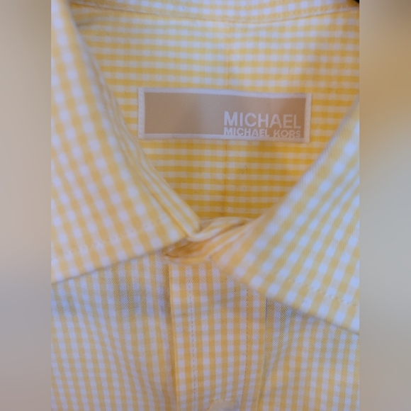 Michael Kors Long Sleeve Yellow Button Down Shirt - Picture 3 of 4